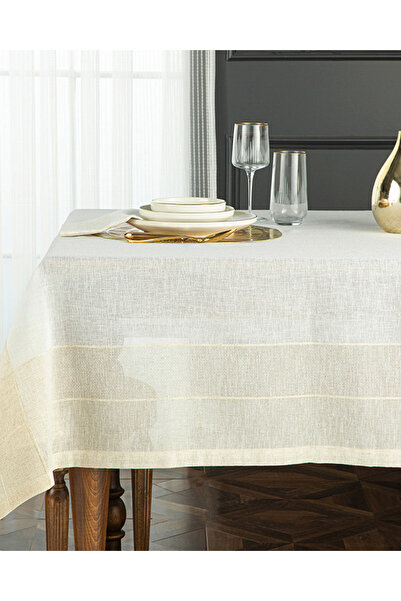 English Home Luxe Keten Look Masa Örtüsü 150x200 cm Bej