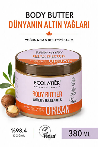 ECOLATIER Body Butter, Besleyici Ve Yoğun Nemlendirici Vücut Kremi Doğal Içer...