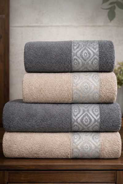 Mela Home Set de prosoape de baie Eye 4-piece - Set de baie turcesc - Prosoap...