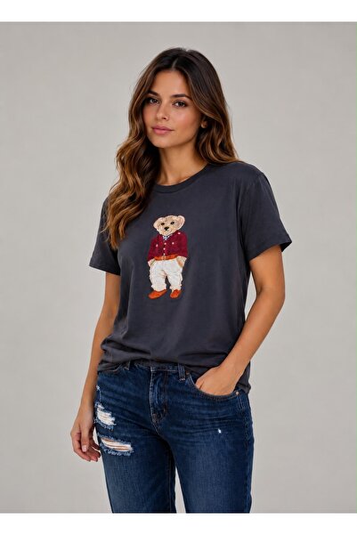OYERGA MODA Women's Teddy Bear Printed T-Shirt