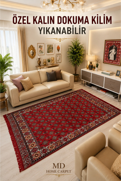 md home carpet Şark Köşesi Kilimi Kalın Dokuma Yıkanabilir Otantik Desenli De...