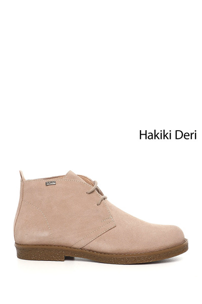 GÖNDERİ(R) Women's Powder Suede Oxford Mold Rubber Sole Genuine Leather Boots