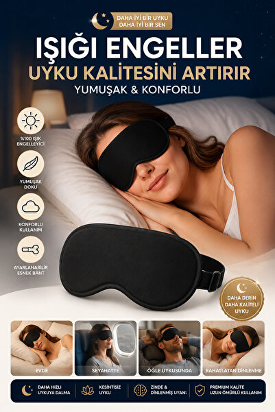 Sleeping Patch Lightproof Black Soft Fabric Sleeping Mask Eye Patch Eye Mask
