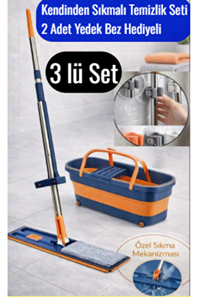 çt çeçem ticaret Sklopivi set za čišćenje sa kantom na točkovima + držač za mop