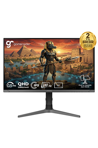 GameRaider SOBEK GR27Q24I 27 inç 240Hz 0.5ms 2K QHD Adaptive Sync IPS Pivot G...