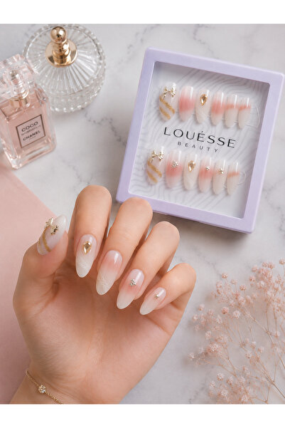 Louesse Beauty Louésse Golden Blush Bridal Takma Tırnak Seti 12’li – Taşlı & ...