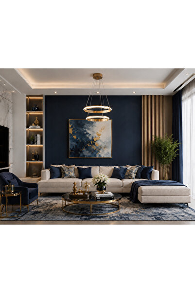 GUSTO LİGHTİNG MORENA MODERN GOLD LED SARKIT AVİZE,3 RENK YANABİLEN MODERN AV...
