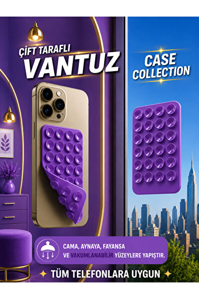 Case collection Slikon Çift Taraflı Vantuz Telefon Tutucu Vakum,Cama Yapışan ...