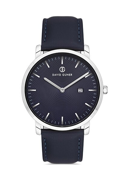 DAVID GUNER Men's Watch with Silver Coated Blue Dial Dg-8287Gb-L3