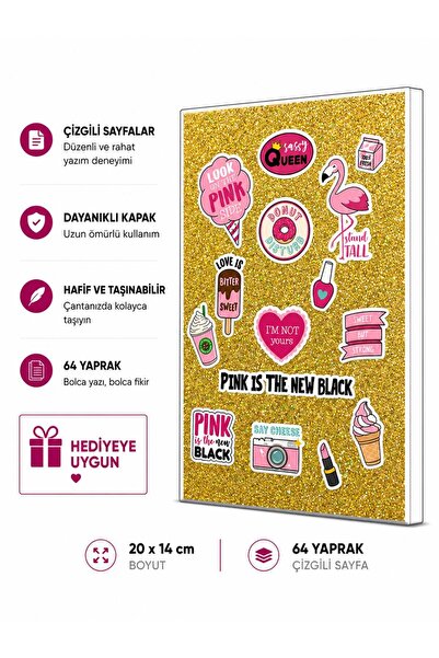 4nio Sari Pink Sa šljokicama beležnica