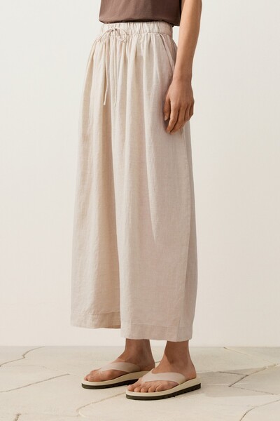 Oysho %100 Keten Balloon Crop Pantolon