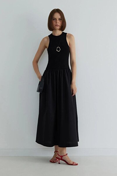 Suud Collection Siyah Holy Maxi Elbise