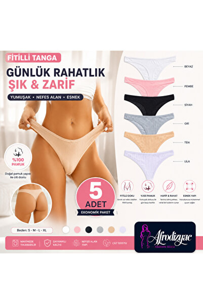 Afrodizyac 5'li Pamuk String (EXTRA ESNEK VE EXTRA YUMUŞAK)