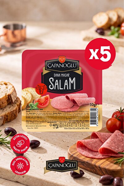 Çapanoğlu 50 Gr Dana Etinden 5'li Macar Salam Dilimli Karminsiz Sandviç ve Ka...