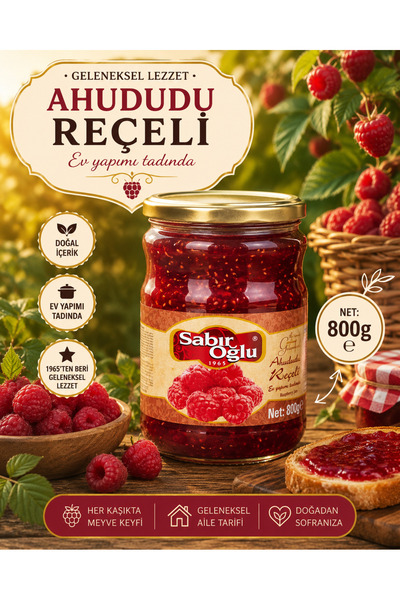 SABIROĞLU Ahududu Reçeli Net 800 gr Kavanoz