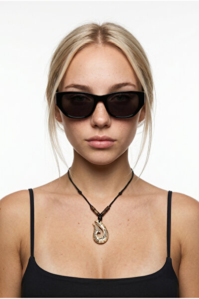 Houseofeyeris Corvina — Black Frame Narrow Oval/Cat-Eye Sunglasses |   Black ...