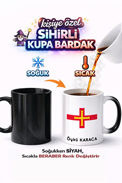 Kirbi Reklam Country Gg Guernsey Flag Flag Double Sided Printed Porcelain Mag...