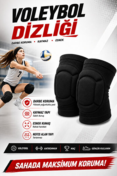 Tayzon Voleybol Seti - Voleybol Dizliği Sünger Destekli Voleybol Kolluğu Havlu Bileklik Kafa Bandı(havlu)