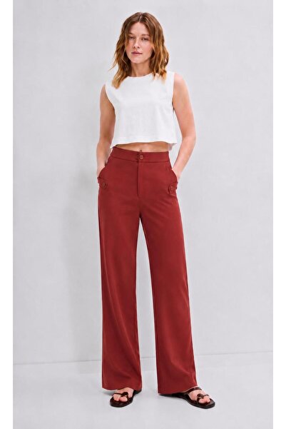 RESSHO High Waist Pocketed Polyviscon Palazzo Pants – Stylish Women's Trouser...