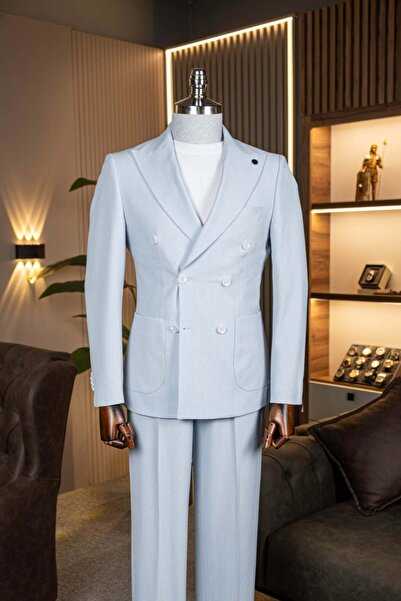 Terzi Ayhan Classics Exclusive Double-Breasted Suit Blue