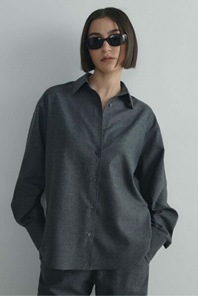 Suud Collection Füme Jil Pamuklu Basic Gömlek