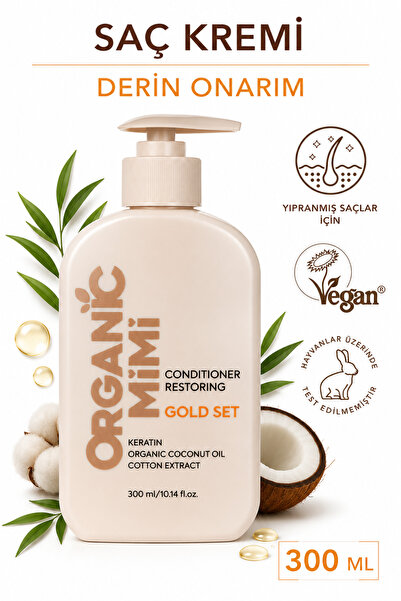 ORGANİC MİMİ Saç Kremi Hindistan Cevizi & Keratin, Kuru ve Yıpranmış Saçlar i...