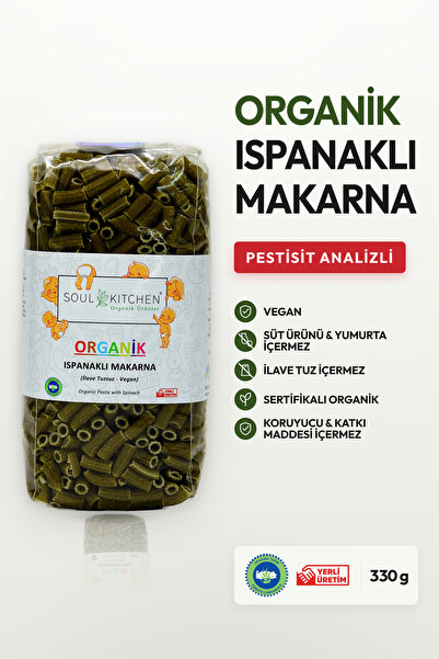 Soul Kitchen Organik Ürünler Organik Ispanaklı Makarna İlave Tuzsuz Vegan 330 g