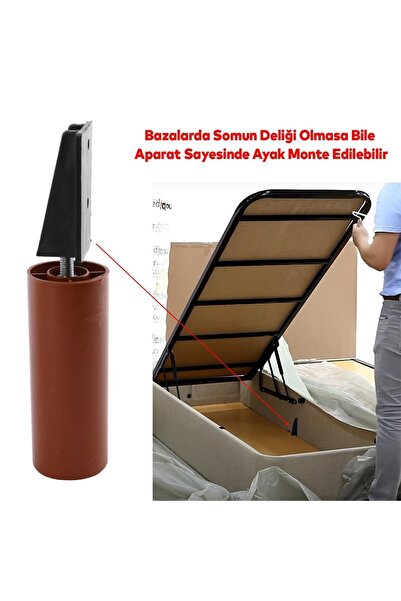 NZB Mobilya Masa Baza Sehpa Gizli Montaj Ayağı Plastik Montaj Bağlantı Aparatı M8 Civatalı Tabanı 1 ADET