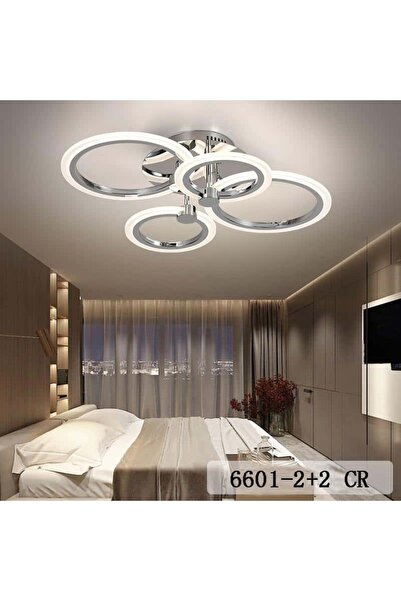 LightPlanet Candelabru LED cu 4 cercuri, cu telecomandă Wi-Fi 2.4G, cu intens...