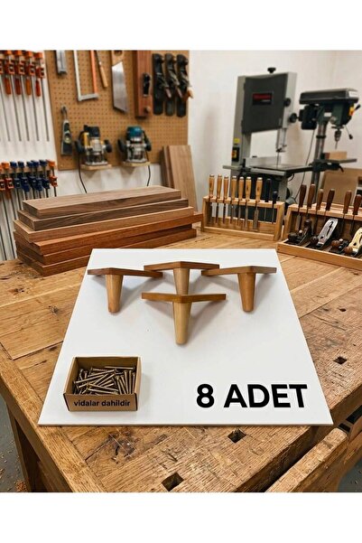Gürgen Ahşap Vernikli konik ahşap mobilya ayağı 14 cm