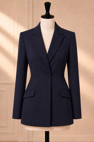 PEARL Lacivert Blazer Ceket Flare Pantolon Takım – Kadın Şık Ofis Stili Yüksek Bel Alt Üst Kombin