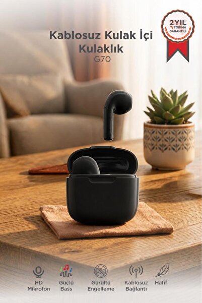 Torima Bluetooth Kulaklık Kulak İçi Tws Kablosuz Kulaklık G70 Siyah