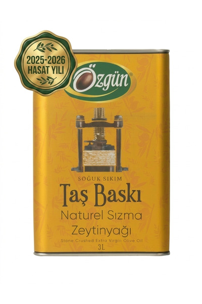 ÖZGÜN ZEYTİN & ZEYTİNYAĞI TAŞ BASKI 3 LT TENEKE