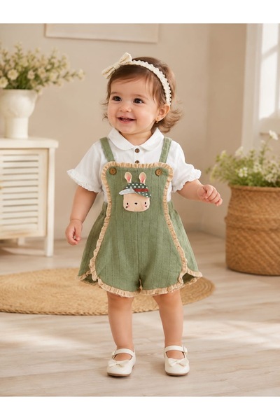 gültekin bebe Bebinni Müslin Kumaş Slopet Kız Takım 9-24 Aylık -9013232 - SU ...
