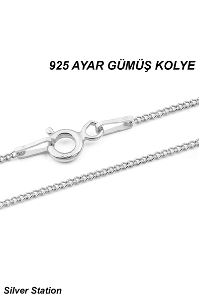Silver Station 925 Ayar Gümüş Kolye - Düz Zincir Kolye 40-45-50-55-60-75 cm