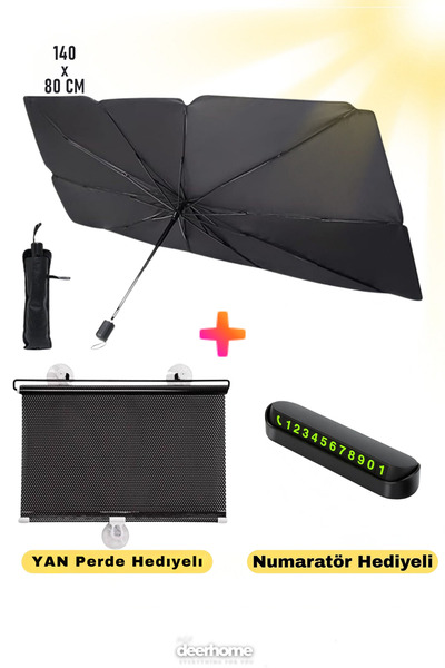 MCA Deerhome Parasolar auto pliabil, umbrelă de protecție pentru interiorul m...