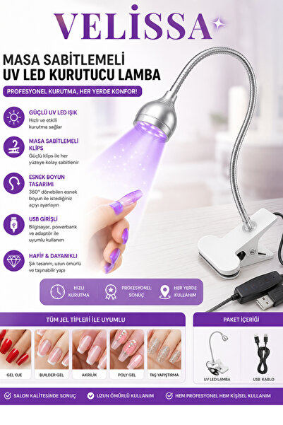 velissa Uv Led Kurutucu Lamba Masa Sabitlemeli Jel Tips Oje Kurutucu Led Lamba