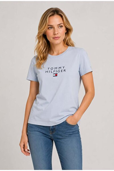 Tommy Hilfiger Logolu Kadın Basic Tişört