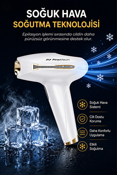 PiranTech BHRL-08 Buz Lazer Epilasyon 999.999 Atım- Cilt Gençleştirici- Akne Giderici- Lazer Epilasyon Aleti