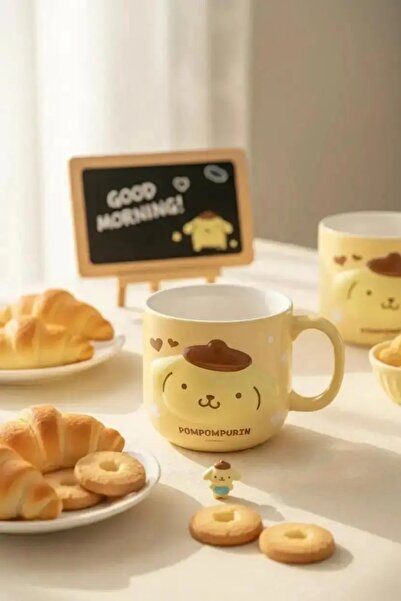 SANRIO Lisanslı Pompompurin Kabartmalı Seramik Kupa - 450 ml
