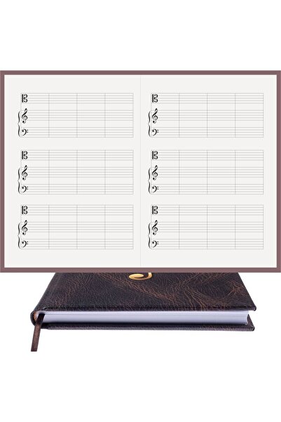 BİDEFTER Piano Notepad (DO, LEFT FA KEYED) 100% Handmade, Hand Stitched (THRE...