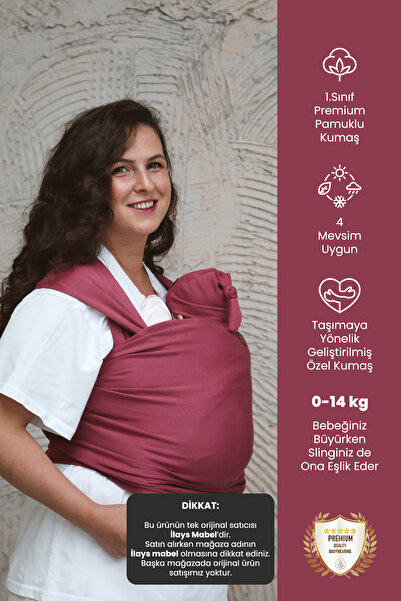 ilays beauty Pamuklu Esnek Wrap Sling (BABYWEARİNGE ÖZEL ÜRETİM KUMAŞ)