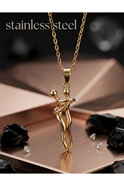 stainless steell 316L Gold Color Chain Hugging Model Steel Necklace