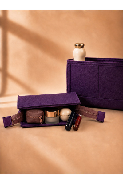 MARJİNAL W CLUB Dark Purple Cikabiliir Makayaj Bag - Organizer Inside