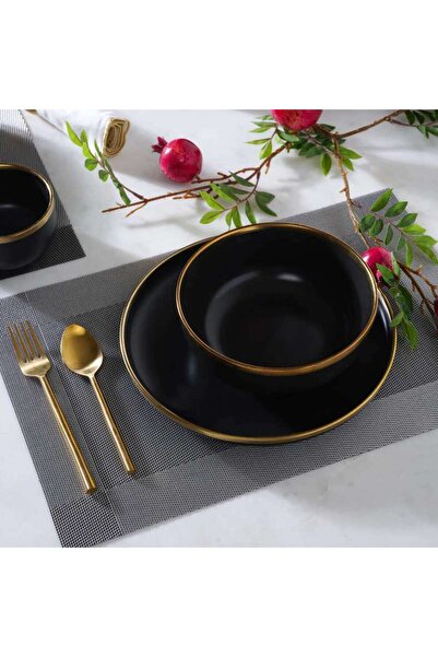 PAN HOME Regale Soup Bowl Dia19cm - Black And Gold