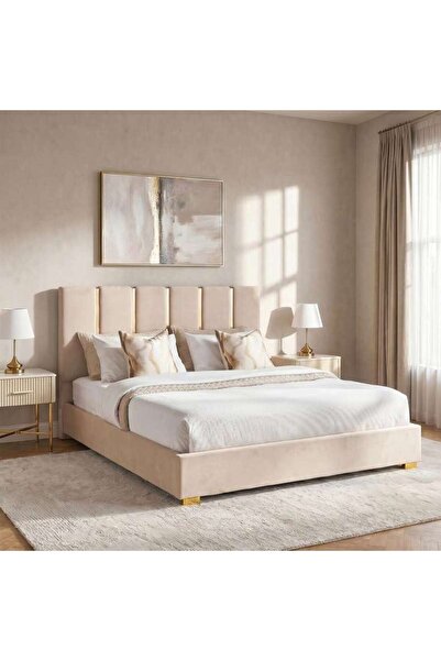 PAN HOME سرير زهرة كينج 180×200 - بيج