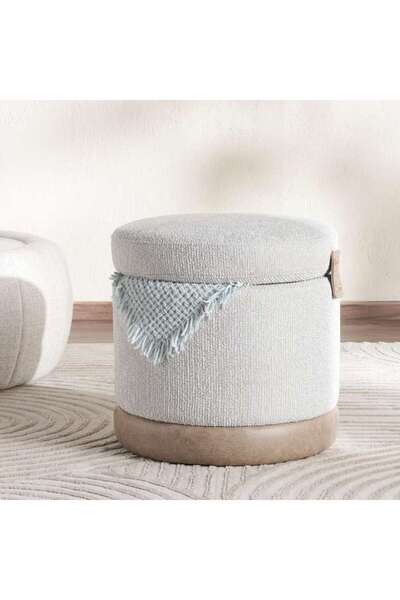 PAN HOME Gorbag Ottoman ( With Storage)- Beige