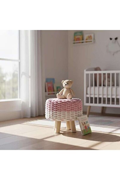 PAN HOME مسند قدم للأطفال من ميلان كيبل نيت 30x29 سم - وردي