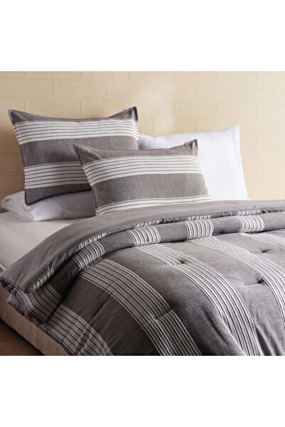 PAN HOME High Street Woven 3-piece Queen Comforter Set 200x240cm - Grey