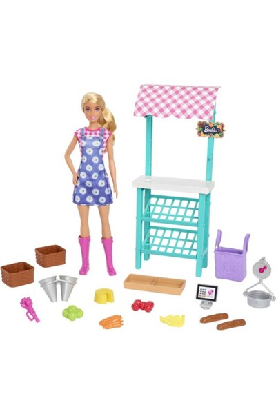 Barbie Bebek Çiftçi Pazarı Oyun Seti HCN22 Lisanlı Ürün